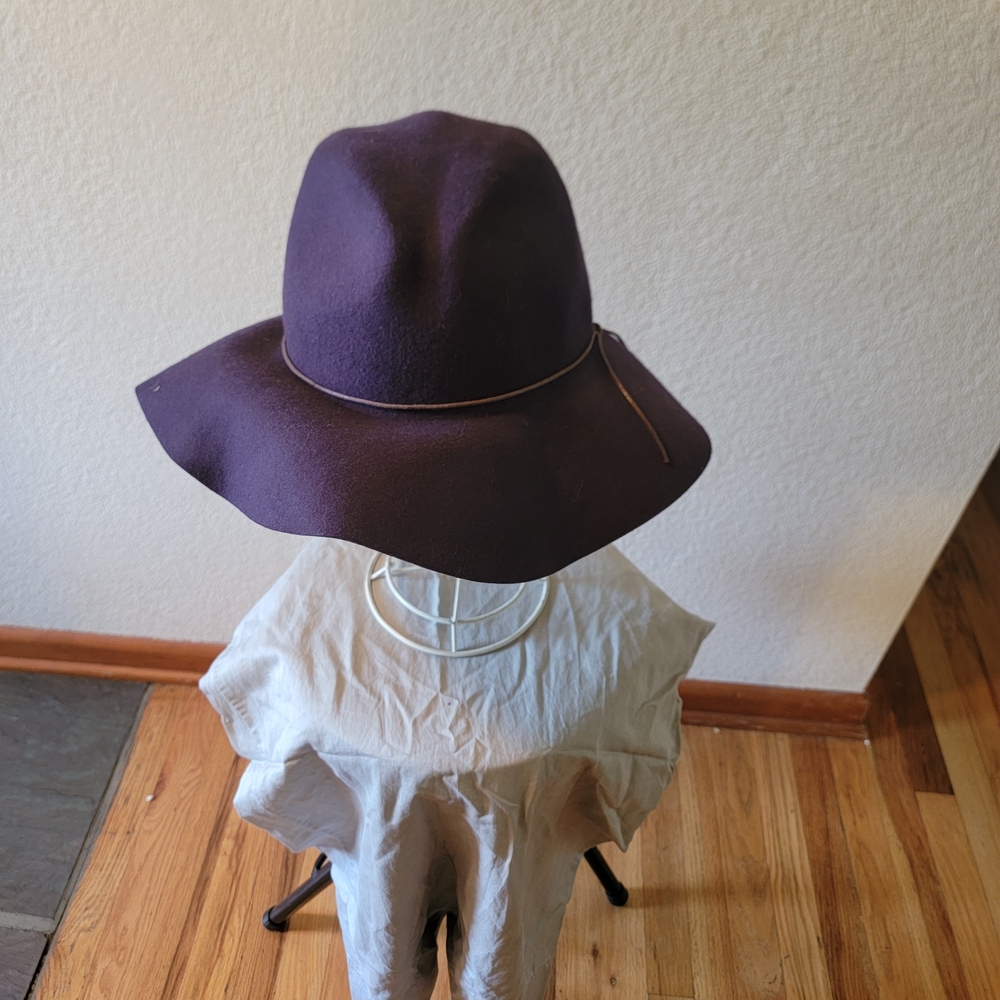 Peter Grimm Wide Brim Wool Fedora Hat - Deep Purple